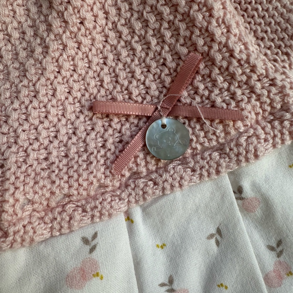 Charming Pink and White Kids Dress with Diaper Cover - Picture 2 of 4